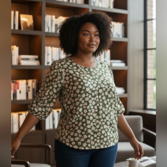 Alfani Tops - Alfani Floral Green Women's Top Sz 2X